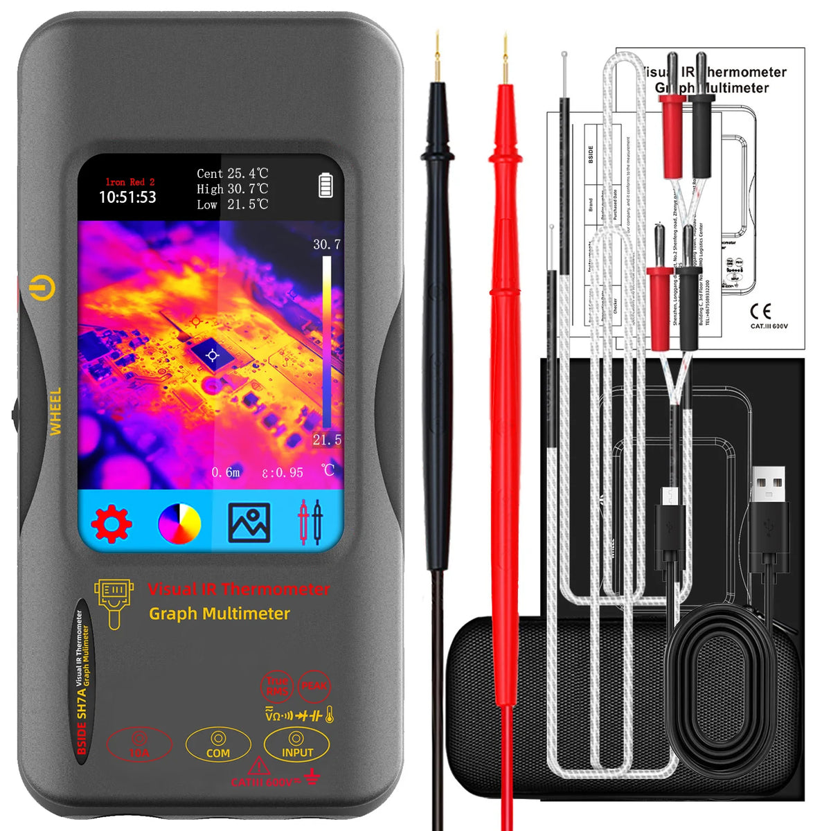 Bside Sh7 Thermal Imager Digital Multimeter Combo Tool