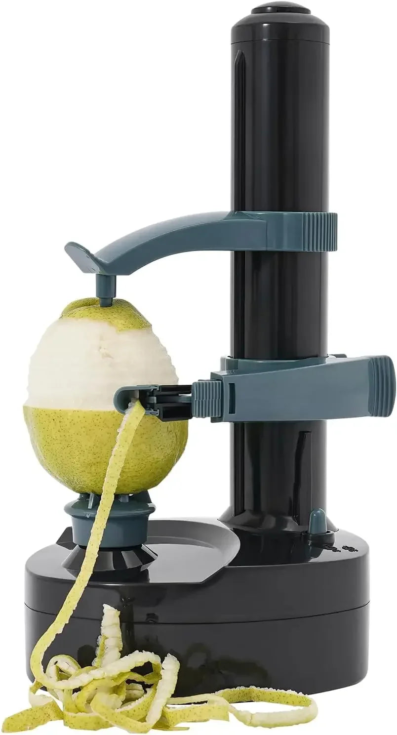 Electric Peeler Automatic Potato Apple Pear Peeler Smart Vegetable and Fruit Peeler Machine Stainless Steel Kitchen Peeling Tool Dual Power with 2 Replacement Blades and 1 Handy Thumb Knife