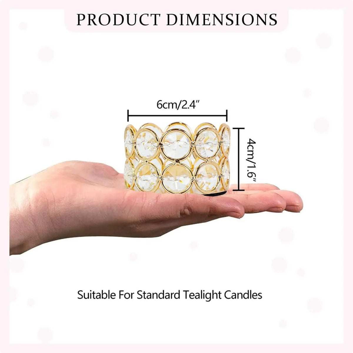 24 Pcs Crystal Gold Votive Candle Holders Set, Elegant Tealight Candle Holders for Wedding Centerpieces, Table Decor, Christmas Party Favors, Bulk Glass Tea Light Holders for Home