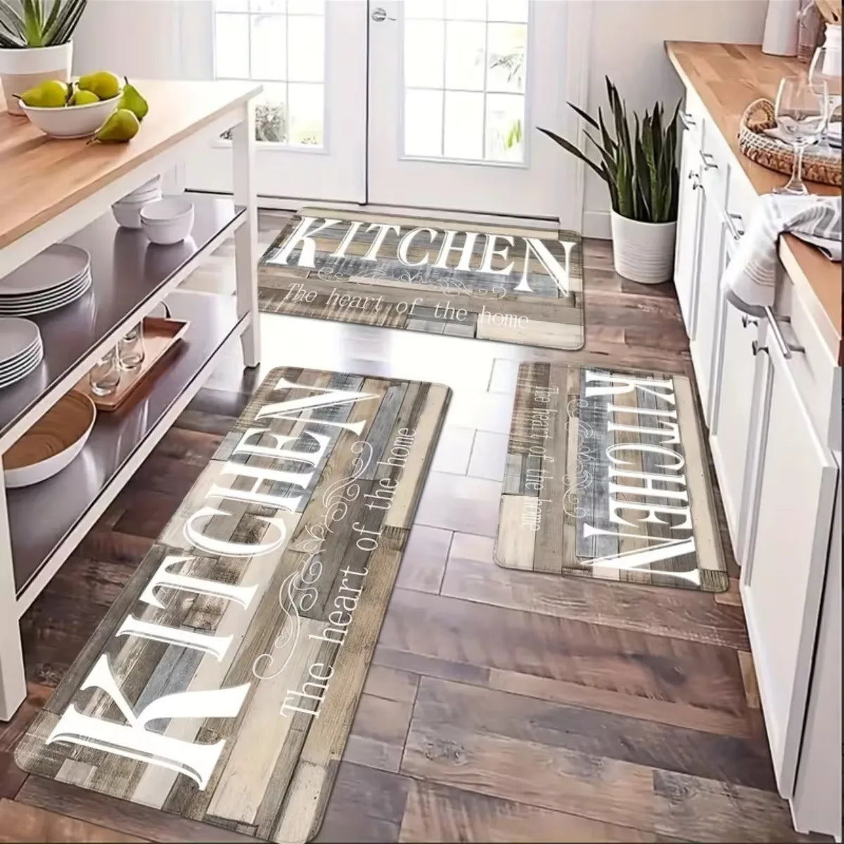 Long Kitchen Runner Rug Plush Flannel Mat Fluffy Soft Decorative Floor Carpet for Bathroom