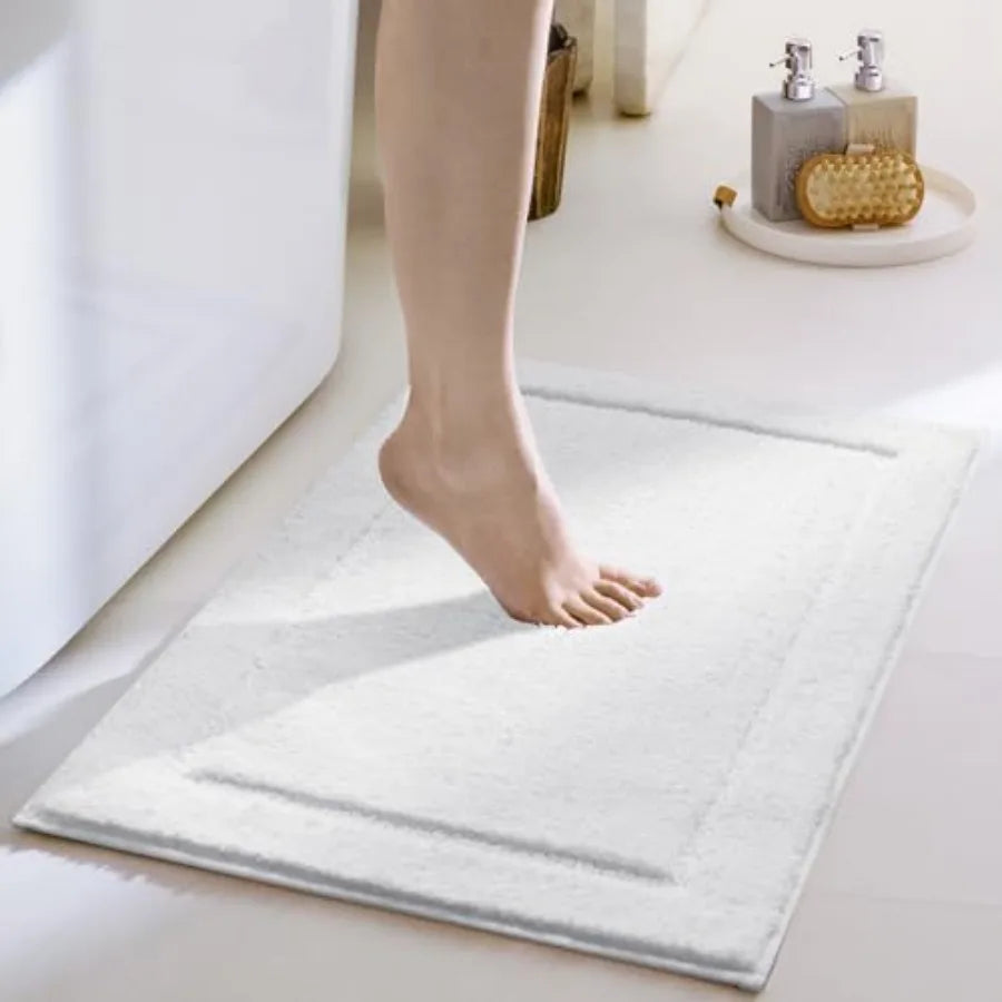 Microfiber Bathroom Rugs Non Slip Washable, Water Absorbent Bath Mats for Tub, Soft Bath Mats for Bathroom Floor and Shower, Ba