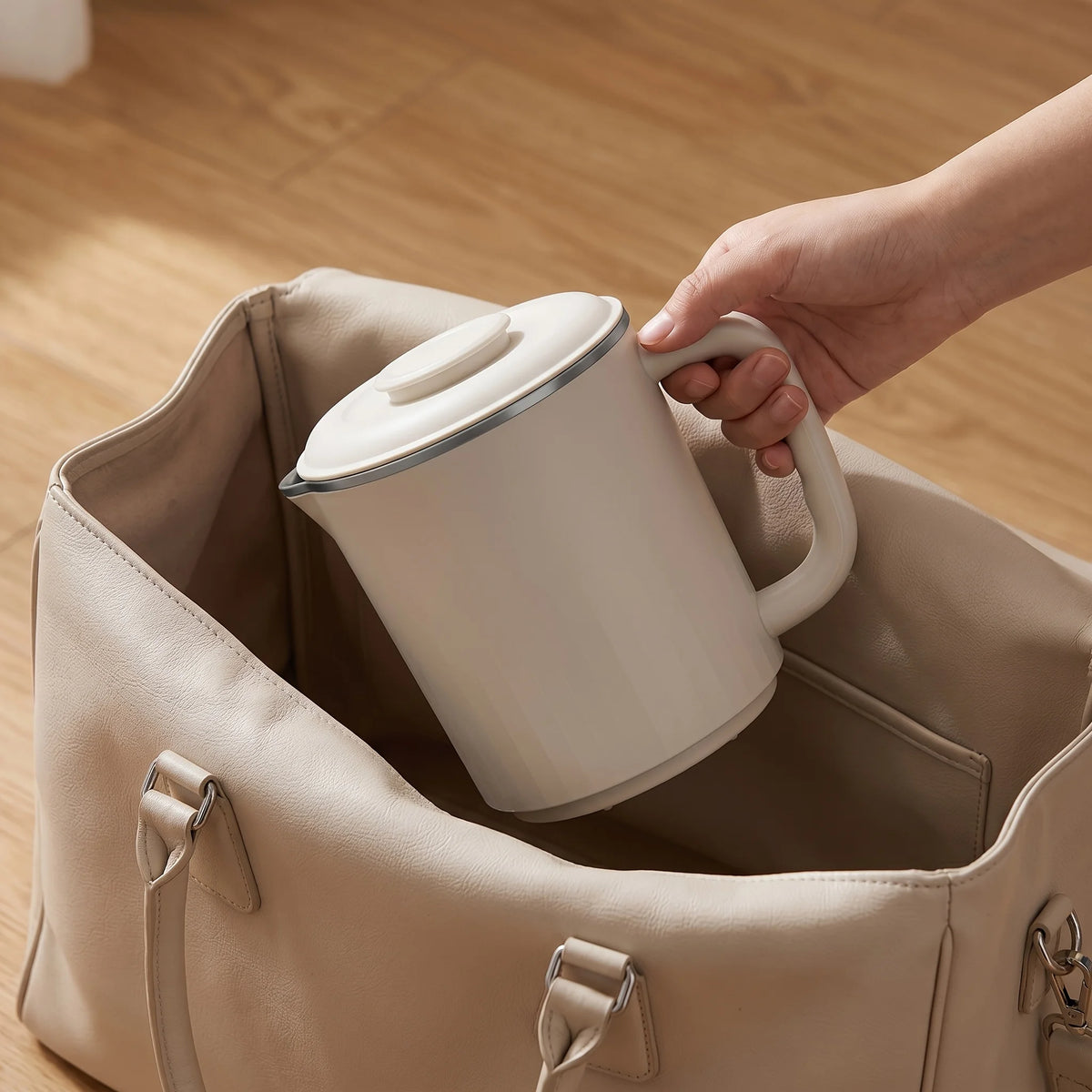 Travel Folding Kettle, Outdoor Portable Small Folding Kettle 304 Stainless Steel Electric Kettle