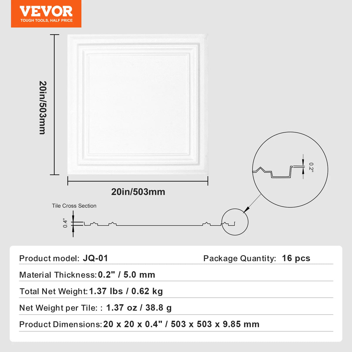 SucceBuy Ceiling Tiles Drop Ceiling Tiles Premium Polystyrene Sheet Glue-up Basement Ceiling Covering for Home/Office Decoration