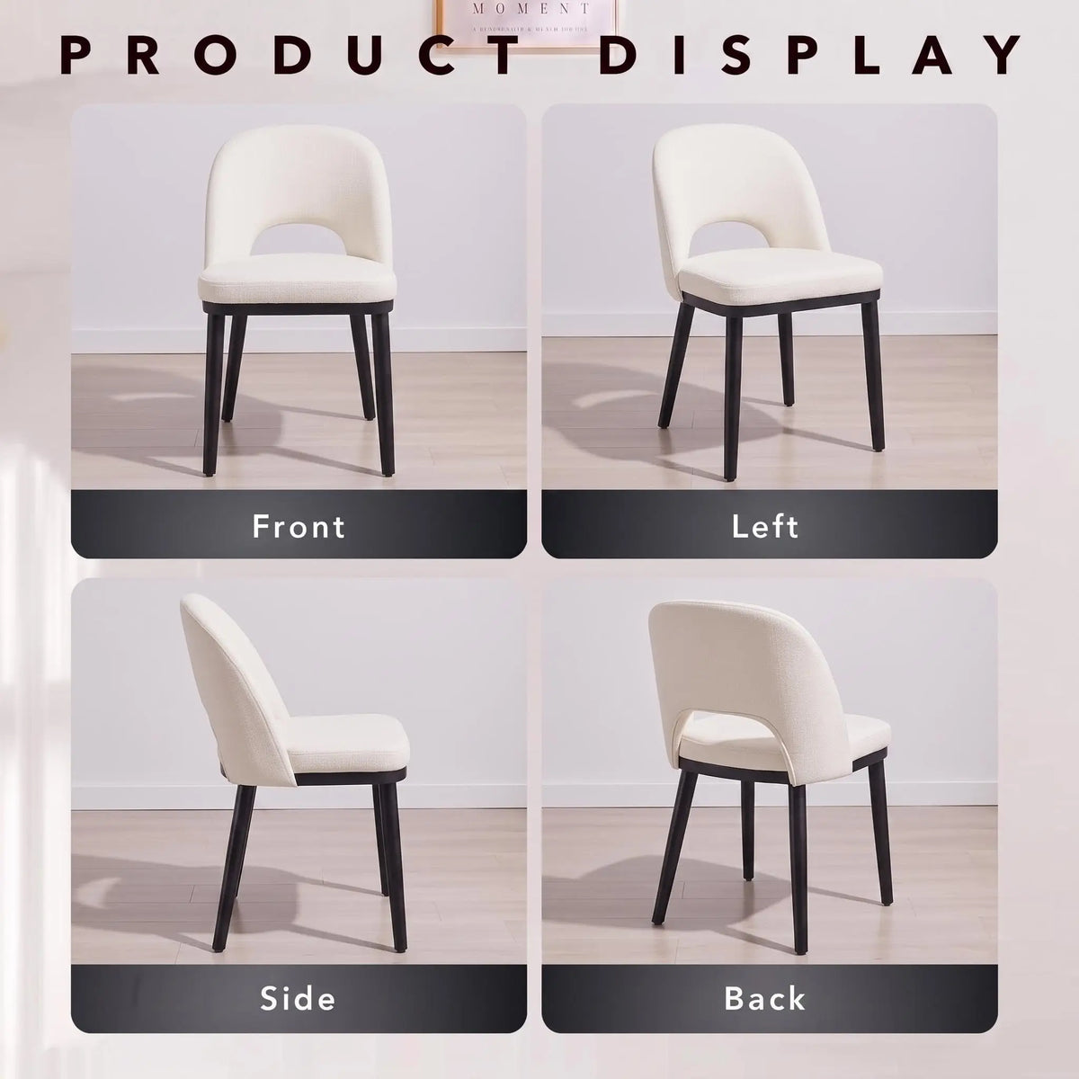 Modern Wooden Dining Chair Set Upholstered Seats Reinforced Legs