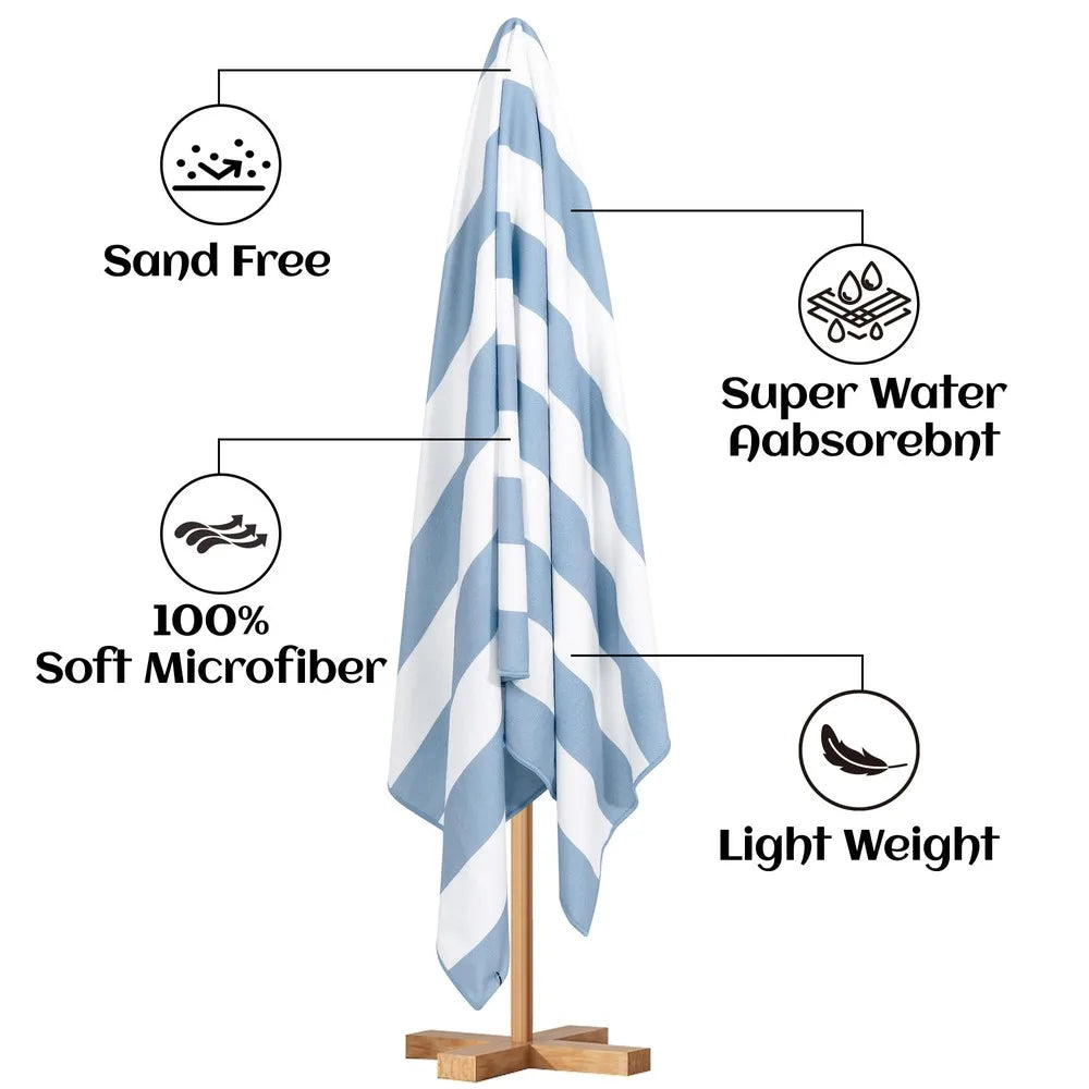 4 Pack Microfiber Beach Towels, 30 x 60 Inch Quick Dry Pool & Swim Bath Towels