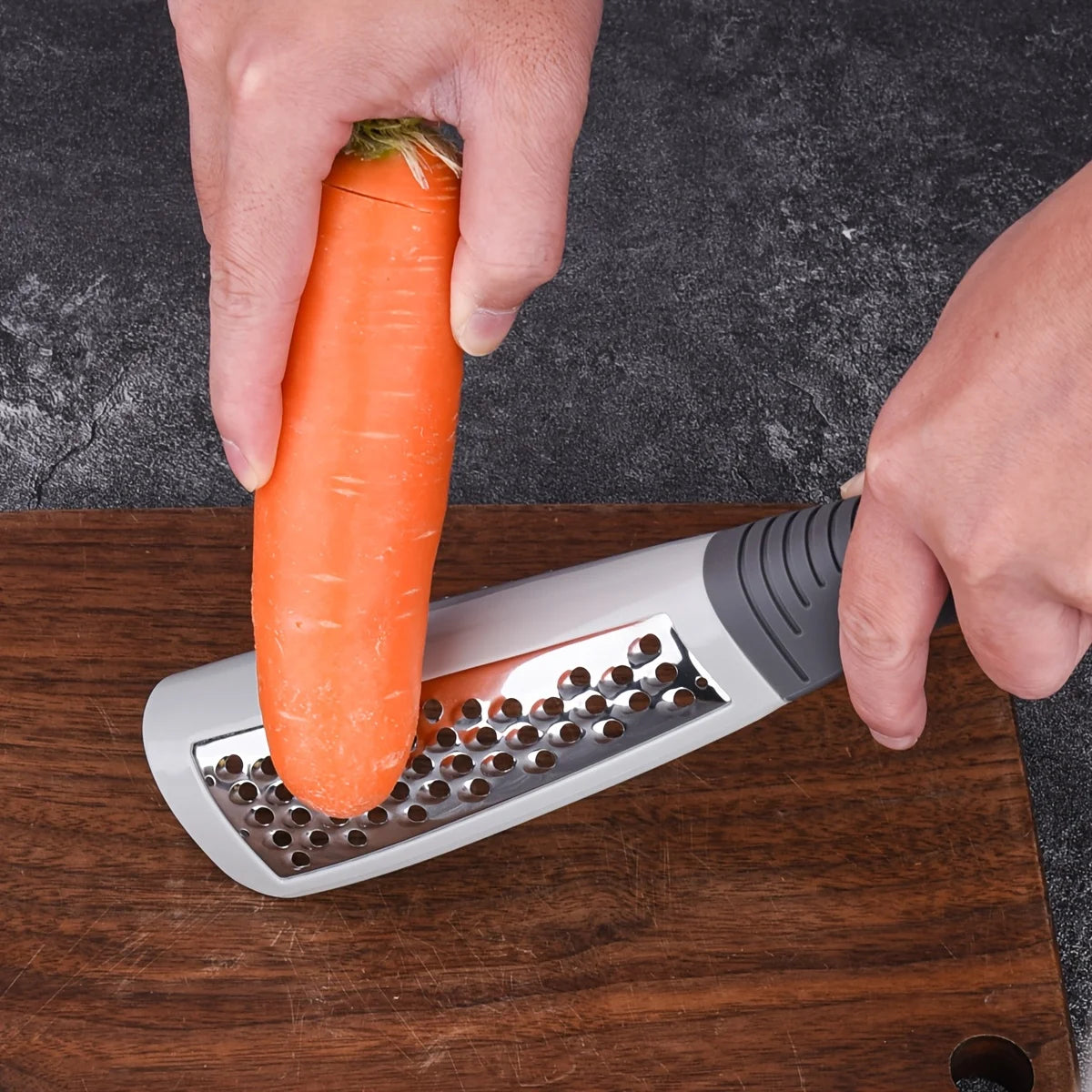 2026 NEW Stainless Steel Double-sided Grater Multifunctional Cheese Grater Potato Loofah Grater Kitchen Gadget Non-slip Handle