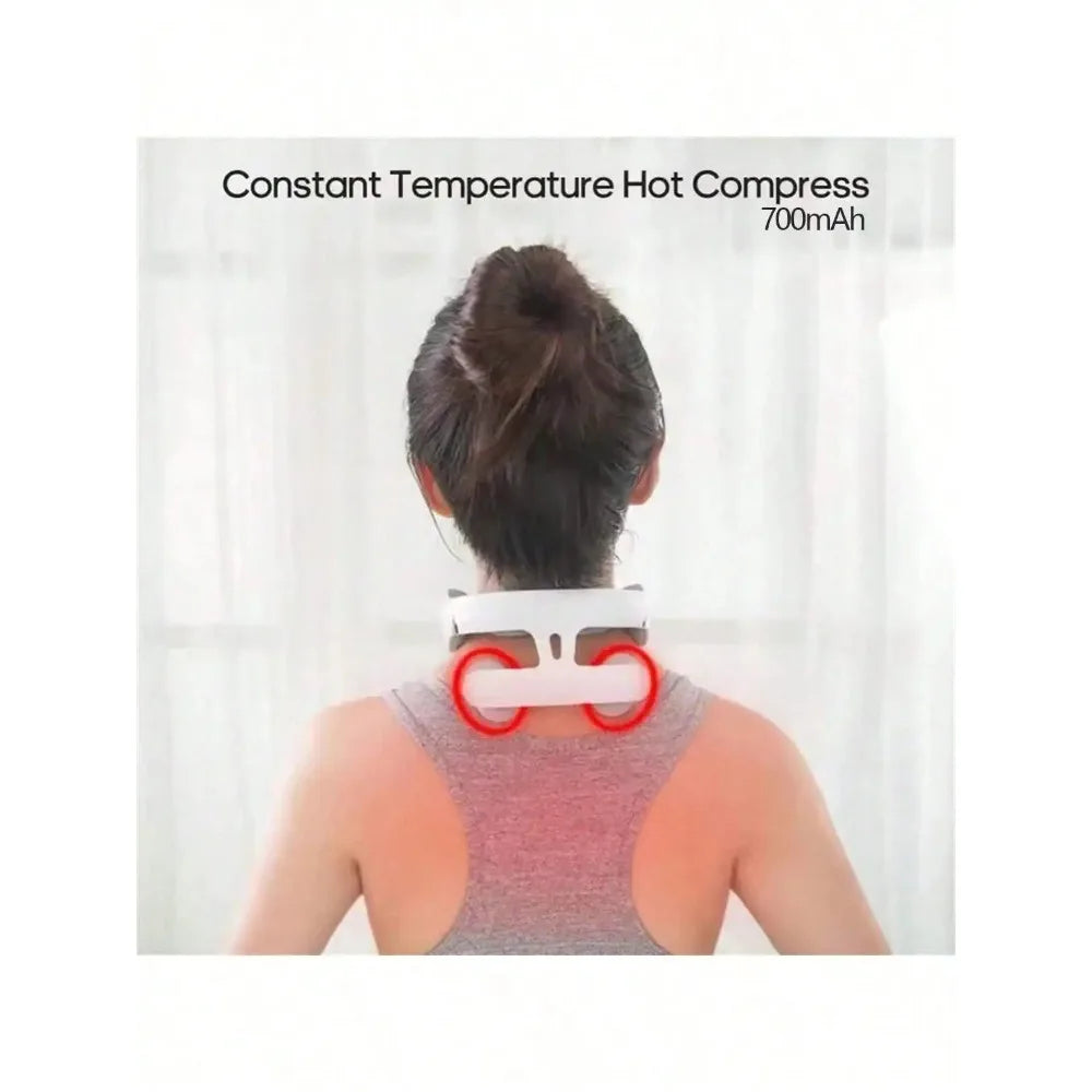 Four heads Adjustable USB Charging Neck Massager Heating Function Breathing Light For Neck Pain Relief And Relaxation