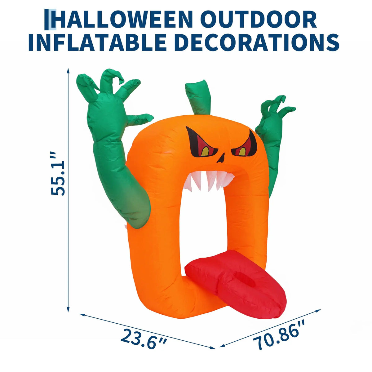 6FT Halloween Inflatable Pumpkin Trunk Or Treat Car Decoration With LED Lights, Blow Up Outdoor Toy For SUV Truck Yard Decor