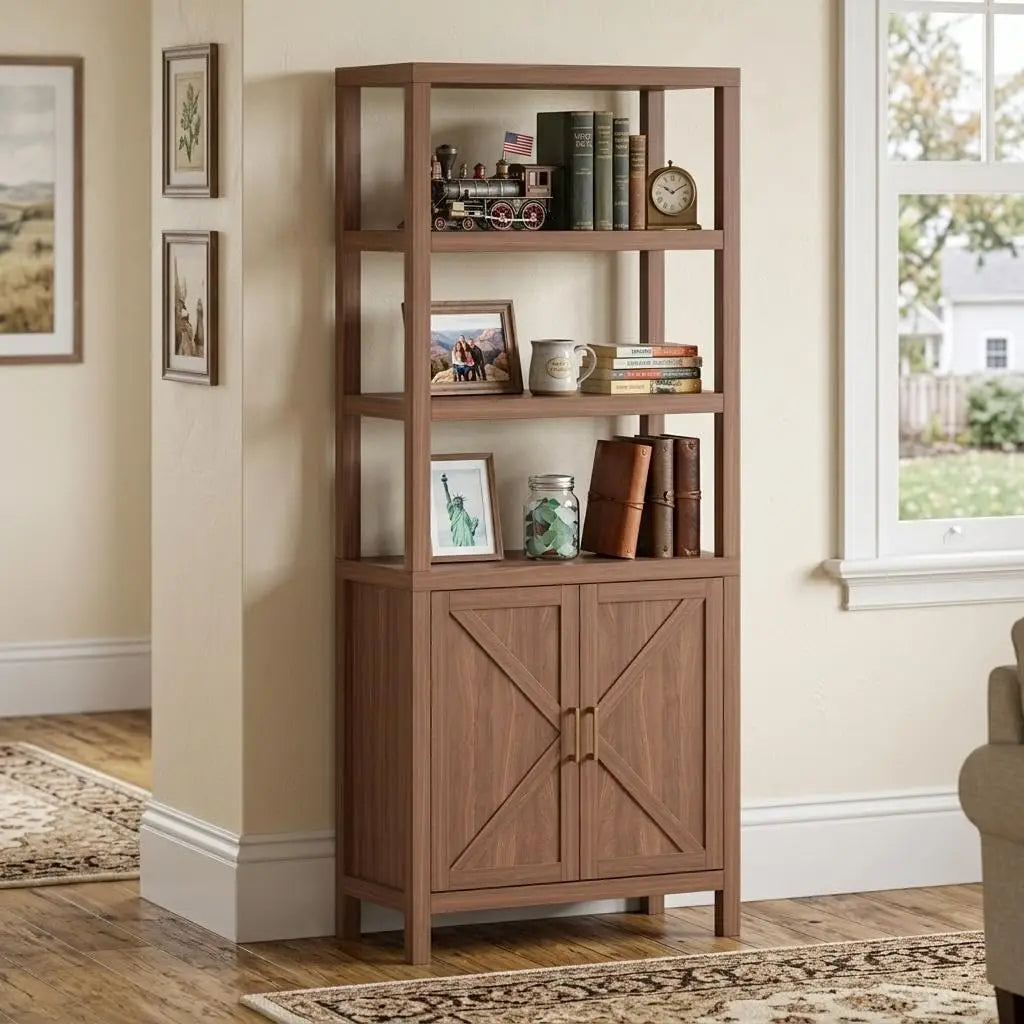5-Tier Multi-Layer Bookshelf Bookcase Living Room Book Shelf Study Room Bedroom Storage Shelf Sundries Toys Cabinet Easy Assembly Display Organizer for Home Office