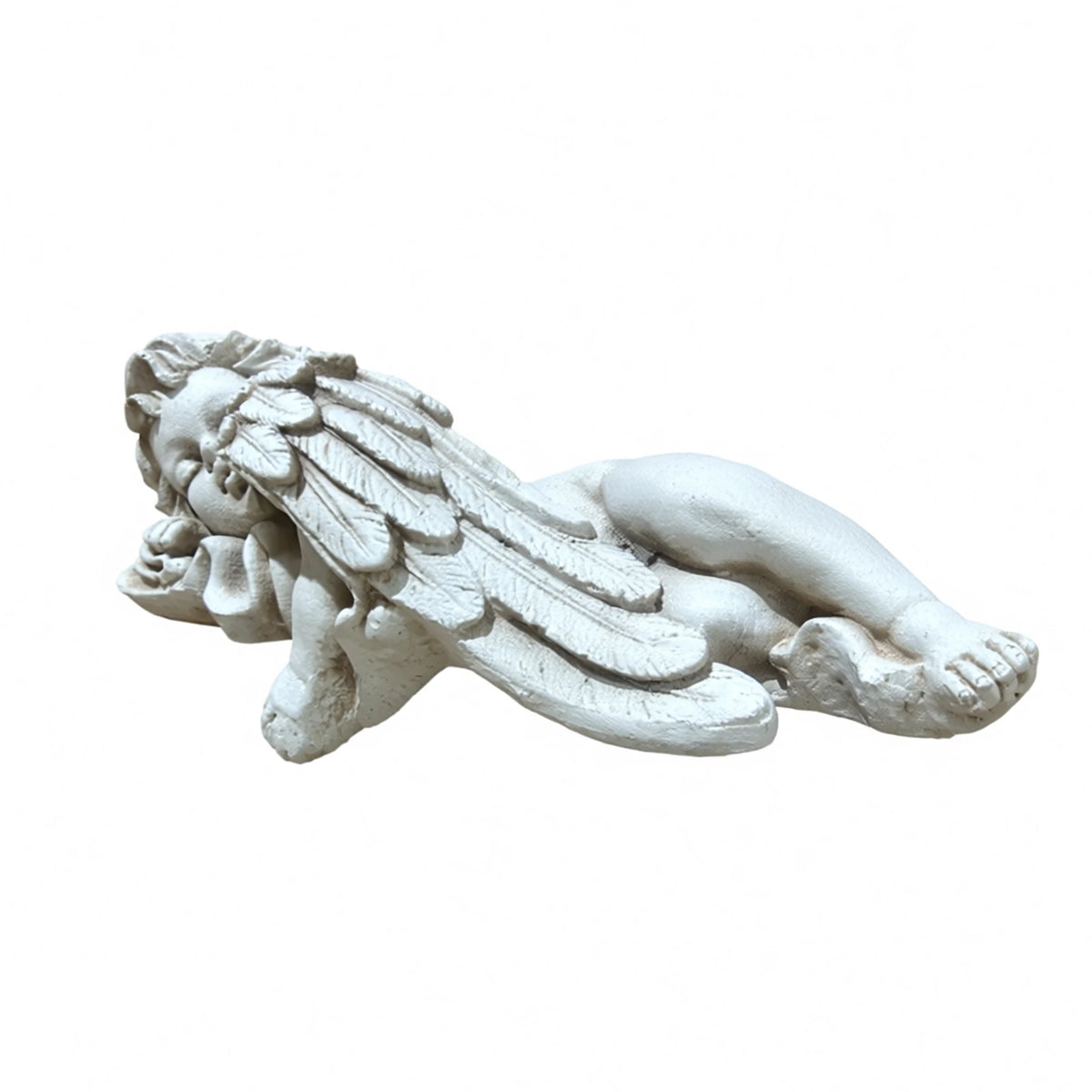 Lying Angel Statue Outdoor Garden Decor, Weatherproof Magnesium Oxide Angel Sculpture, Freeze Resistant Lawn Ornament for Patio & Yard