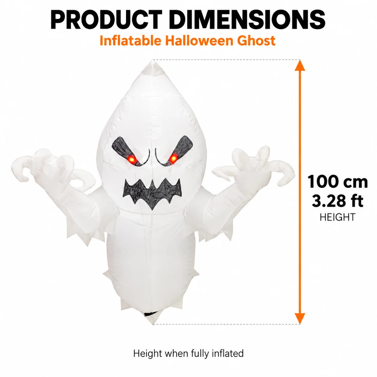 Halloween Inflatable Ghost Decoration 3.3FT Blow Up Ghost Broke Out From Window Spooky Airblown Prop with Built-in LED Lights for Indoor Outdoor Yard Garden Lawn Party Haunted House Decor Inflatable Toys for Kids USA Stock Fa