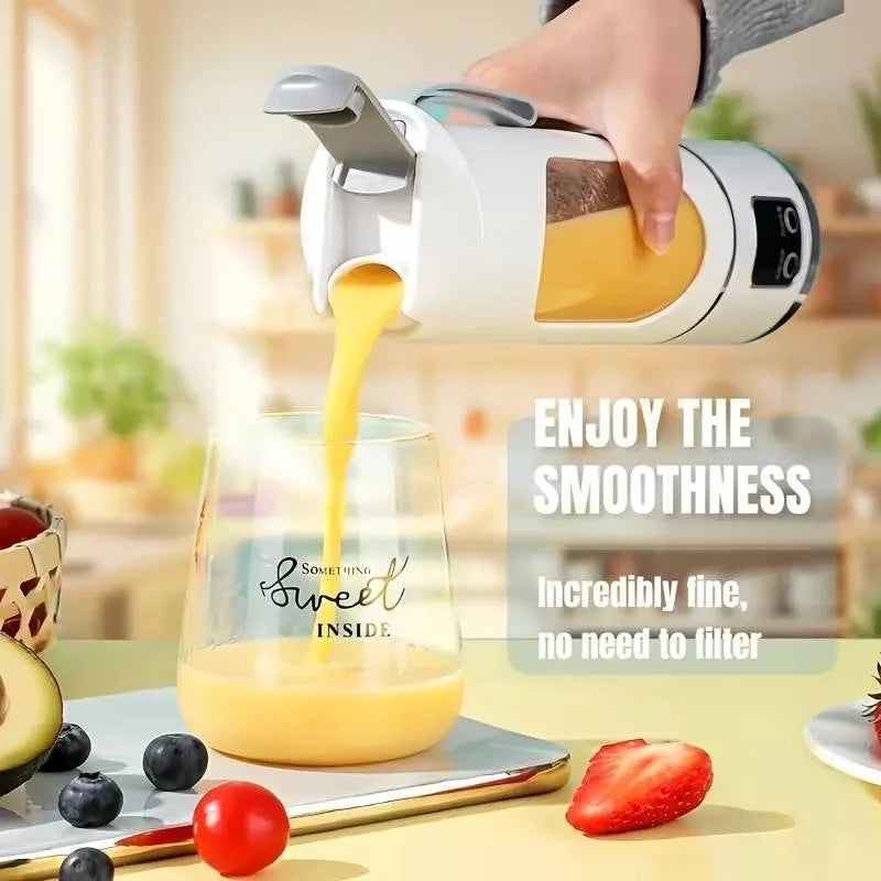450ml USB rechargeable wireless fruit juicer mixer for home use, portable electric mixer, with 3-speed timer function
