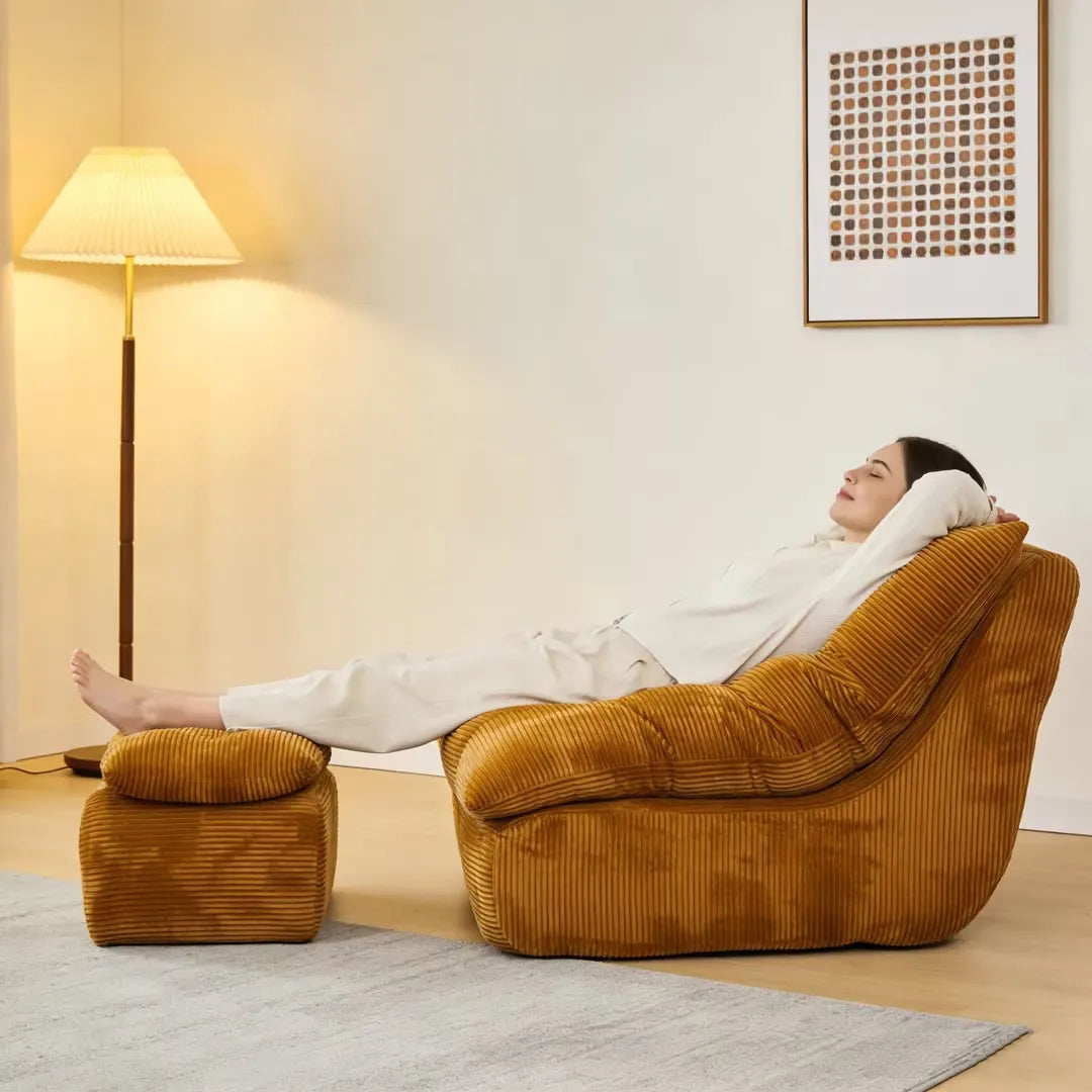 80cm Sponge Modern Compression Single Lazy Sofa Chair Soft Backrest Leisure Armchair for Small Apartment Balcony Living Room Bedroom Study Minimalist Tatami Lounge Seat