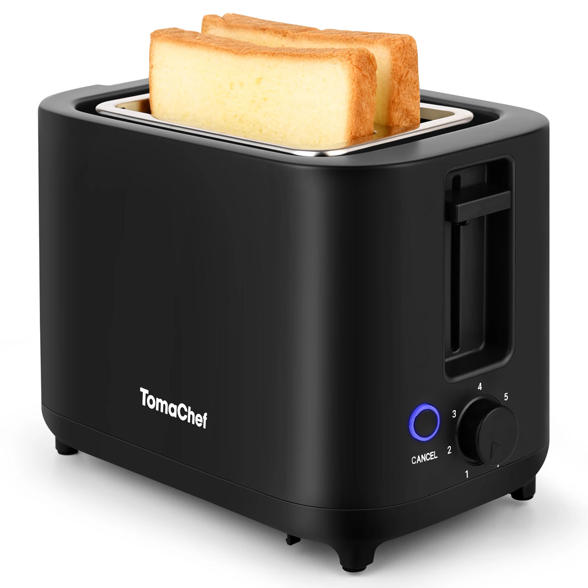 TomaChef  compact electric toaster 700W, with 7 heating Settings and a detachable breadcrumb tray, is perfect for toasting bread, bagels and waffles