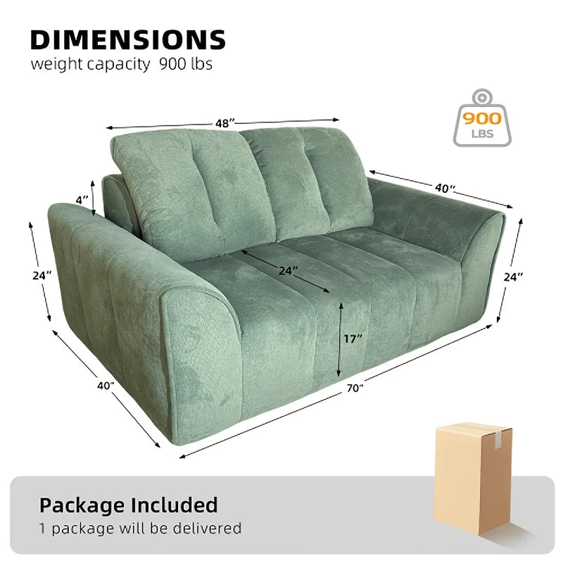 Chenille Deep Seat Cloud Loveseat Sofa With Memory Foam