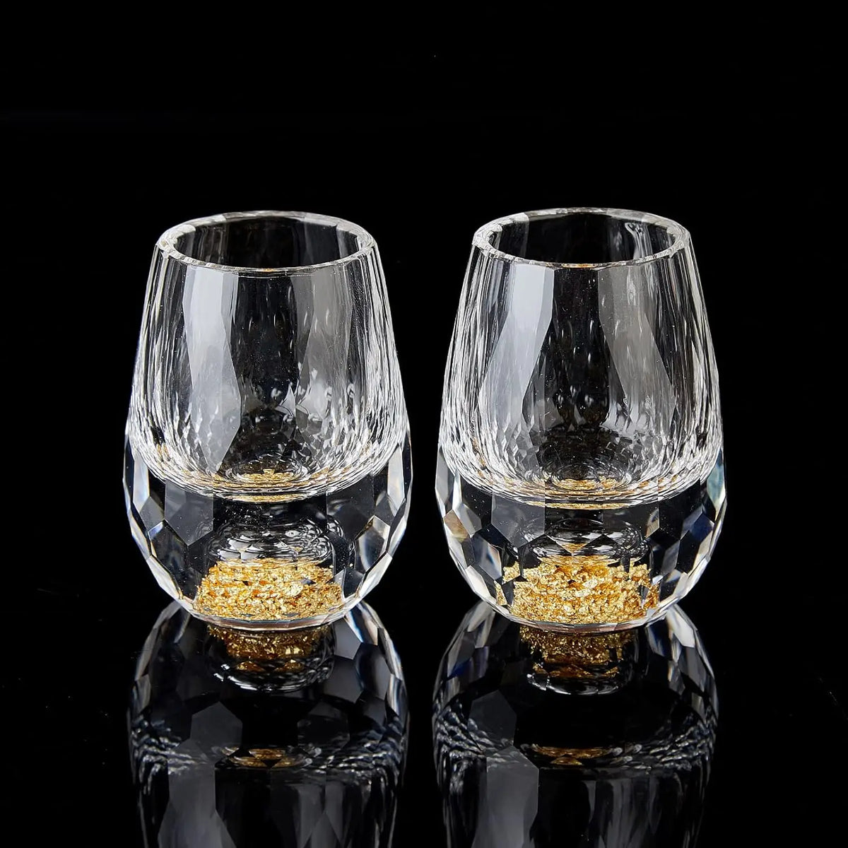 1/2/6Pcs 15ML Crystal Whiskey Glass With Gold‑Foil BPA‑Free Luxury Wine Tumbler For Decoration Collection Celebration Party Gift
