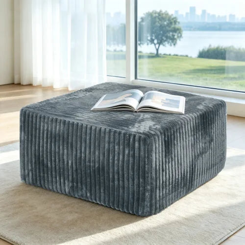 Modern Modular Ottoman Cube Corduroy Footstool Upholstered Seating