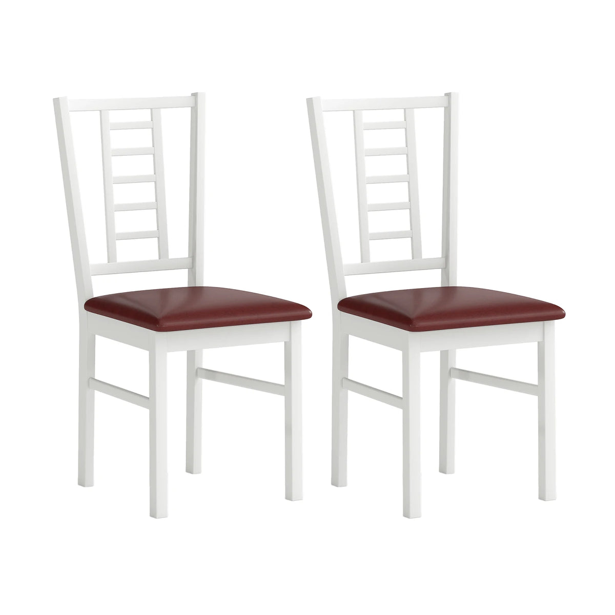 HOMASIS Wooden Dining Chairs With Padded Seats And Slatted Backs