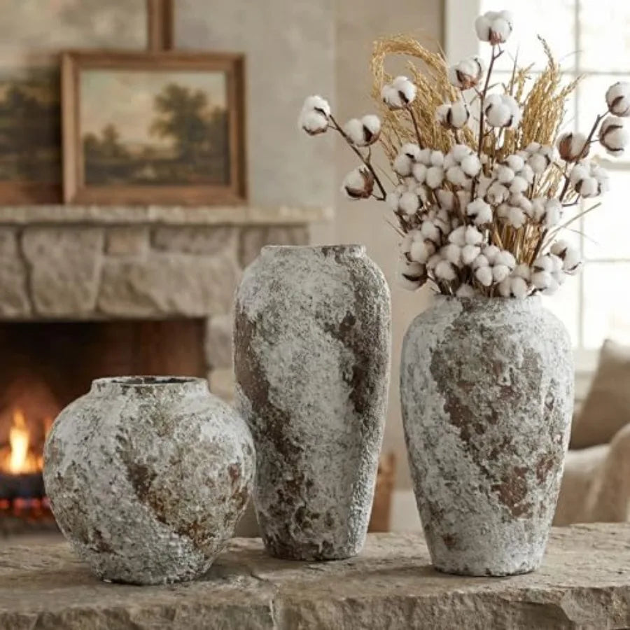 Rustic Ceramic Flower Large Vase for Living Room Entryway Table Centerpieces Kitchen Wedding Gifts Vintage Floor Tall Vase in E