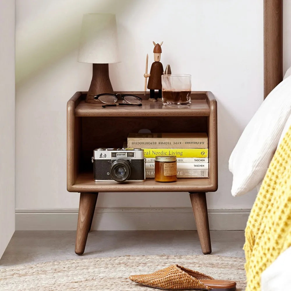 Pure Solid Wood Bedside Cabinet Modern Simple Nightstands European Beech Bedside Cabinet Nordic Bedroom Solid Beech Storage JT40
