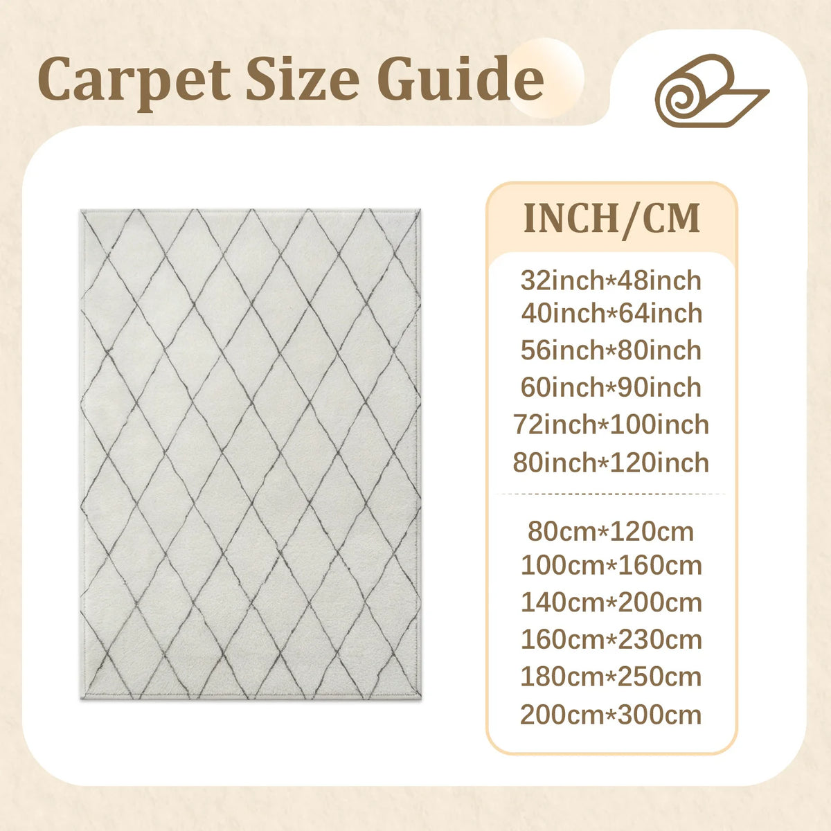 Large Indoor Area Rug, Soft Velvet Low Pile with Non-Slip Dotted Backing, Machine Washable, White Dark Gray Diamond Grid Pattern for Living Room, Bedroom Home Floor Decoration