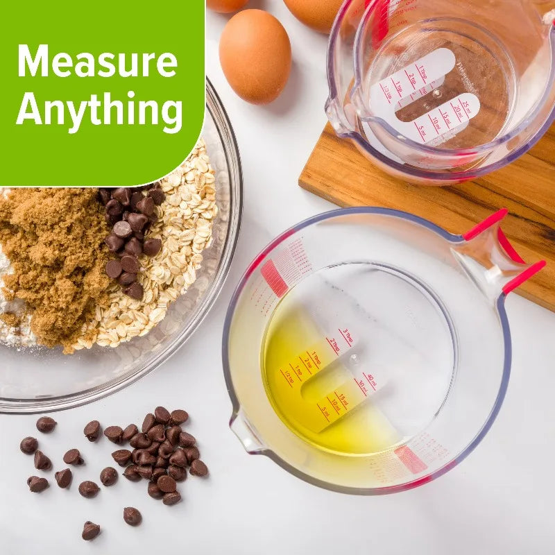 3 Piece Liquid Measuring Cup Set with Easy Read Measurements