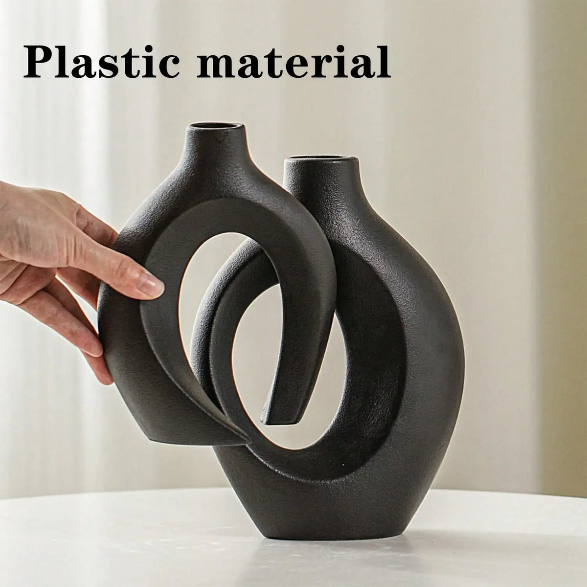 Premium Matte Texture Plastic Vase - Elegant Home Decor, Suitable For Fresh Cut Flowers / Dried Flowers, Plastic Material, Water-Resistant, Ideal For Living Room Decoration Vase, Office Decoration Dried Flower Vase, sh2601171