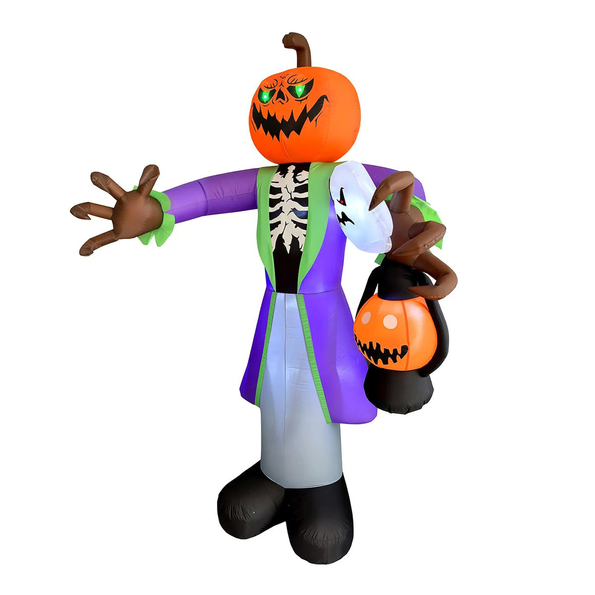 8FT Halloween Inflatable Pumpkin Zombie With Lantern And 7 LED Lights, Outdoor Toy Yard Decoration For Lawn Porch Party Garden