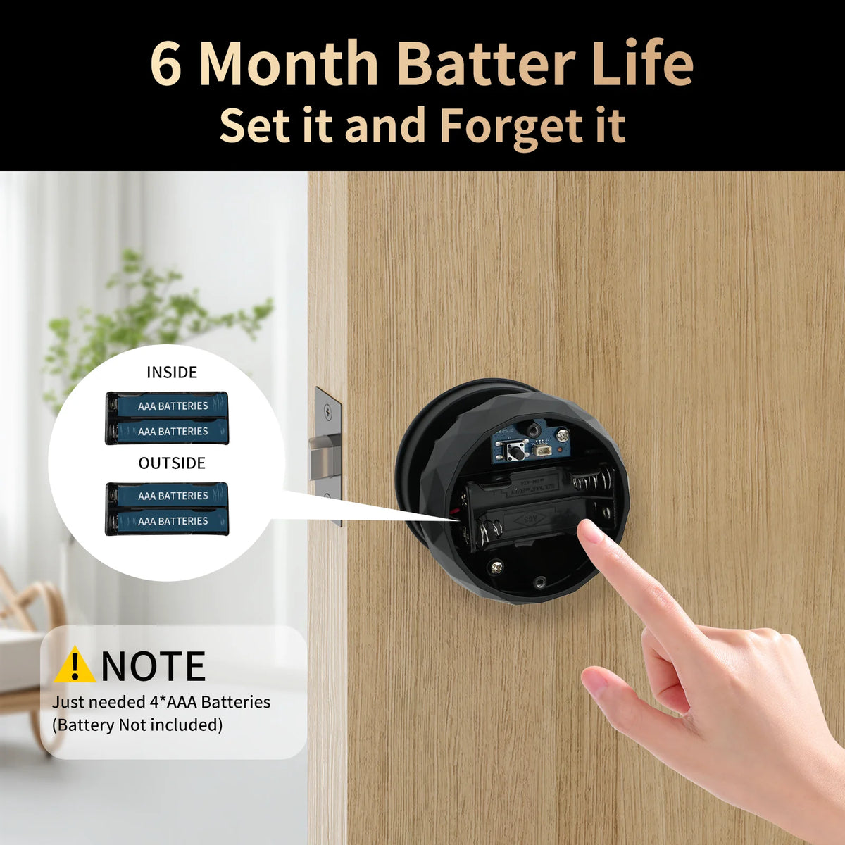 Viladepot Fingerprint Smart Door Lock With Bluetooth App Control
