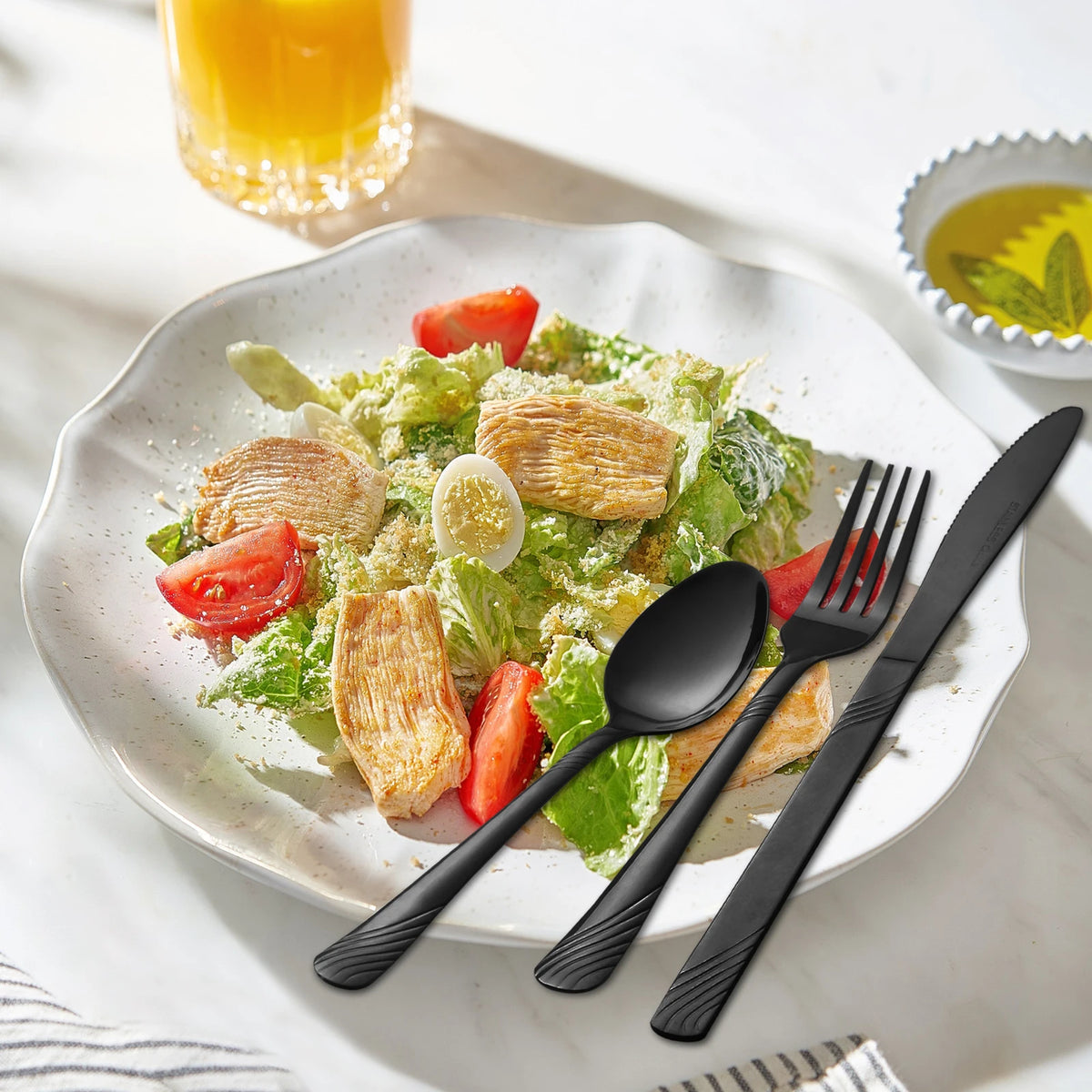 HANSMART Stainless Steel Flatware Set Service For Everyday Dining