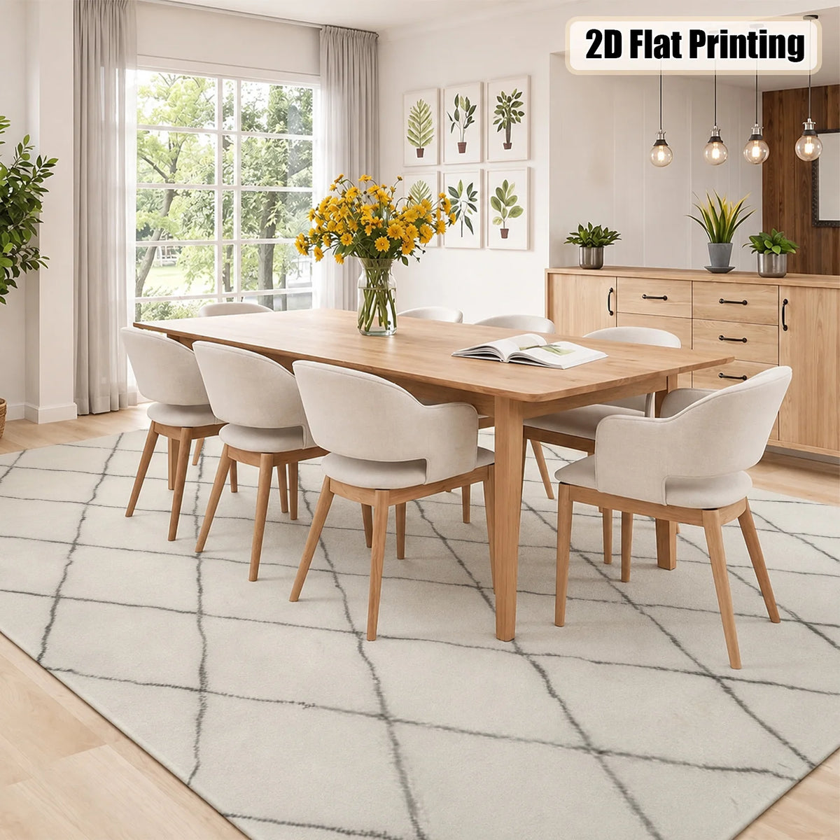 Large Indoor Area Rug, Soft Velvet Low Pile with Non-Slip Dotted Backing, Machine Washable, White Dark Gray Diamond Grid Pattern for Living Room, Bedroom Home Floor Decoration