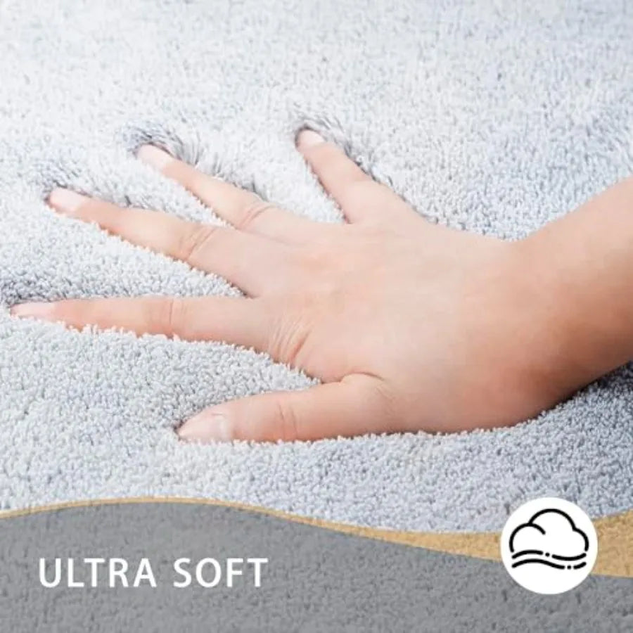Bathroom Rugs 24x17 - Thick Memory Foam Bath Mat, Ultra Soft and Plush Fluffy, Non-Slip, Quick Dry, Absorbent Washable Floor Mi