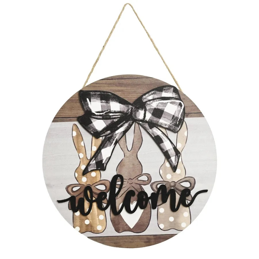 Smile Fall Thanksgiving Halloween Wooden Door Hanger Farmhouse Home Porch Autumn Holiday Party Decorations Rustic Wood Door Sig