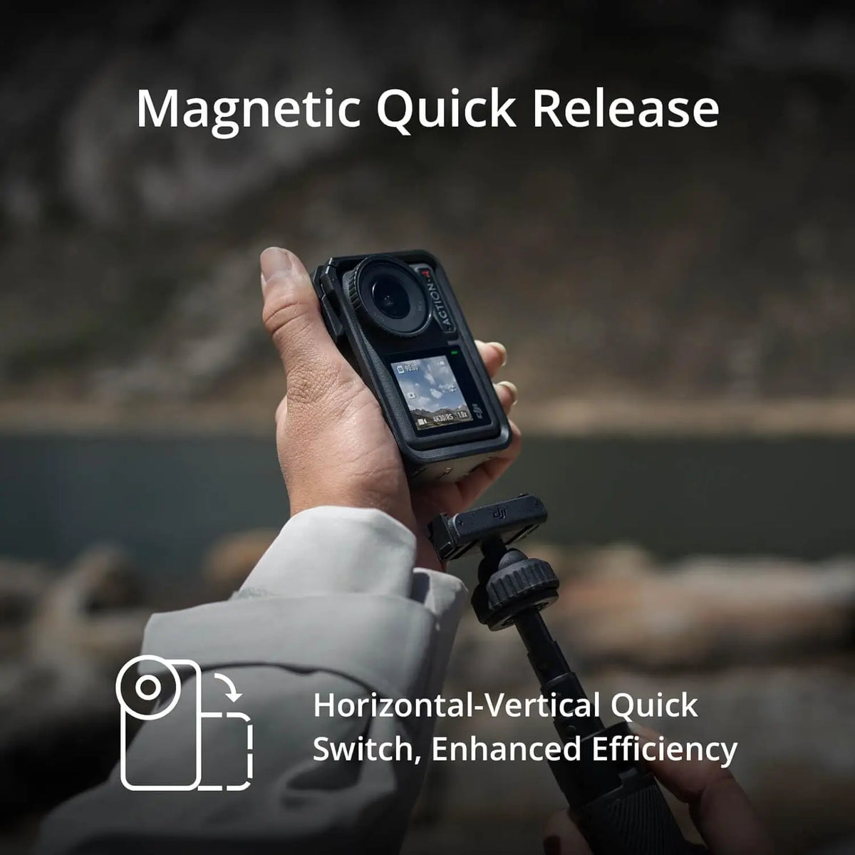 DJI Osmo Action 4 Used Waterproof Action Camera 1/1.3" Sensor 4K Video 120fps Low-Light 10-bit D-Log M Vlogging Camera