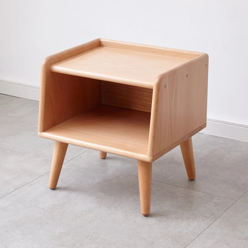 Pure Solid Wood Bedside Cabinet Modern Simple Nightstands European Beech Bedside Cabinet Nordic Bedroom Solid Beech Storage JT40