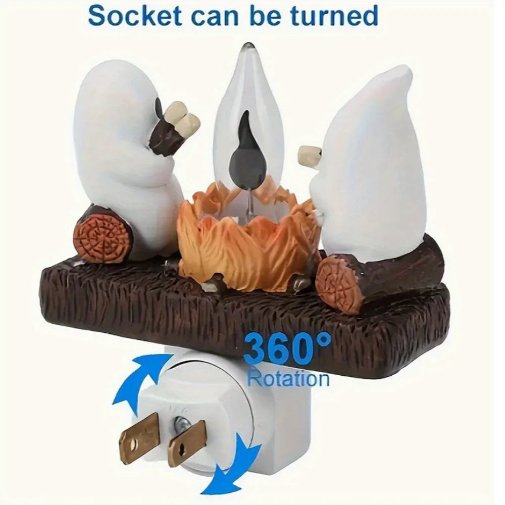 Halloween 3D LED Campfire Night Light, Ghost Bonfire Twinkling Night Light,  Halloween Interior Decoration, Room Cute Decoration
