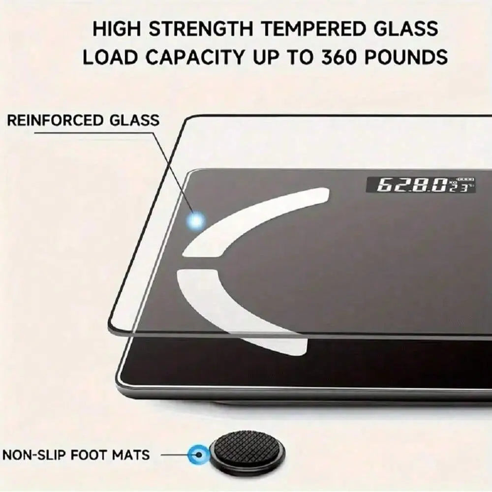 Digital Bathroom Scale, Body Weight Scale, Glass Panel, Large Backlit Display, Home Weighing Scale, Household Essential