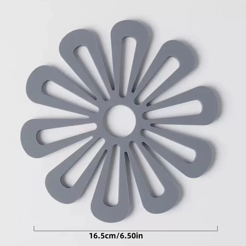 1pc/2pcs Creative Snowflake-Shaped Placemat Kitchen Sink Drain Mat Silicone Non-Slip Heat Insulation Mat for Home Use