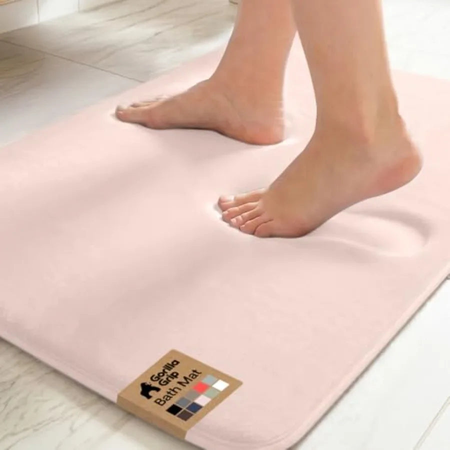 ® Memory Foam Bath Mat, Soft Absorbent Velvet Bathroom Mats, Durable Dots on Underside, Machine Washable Bathmat, Carpet Rug Ro