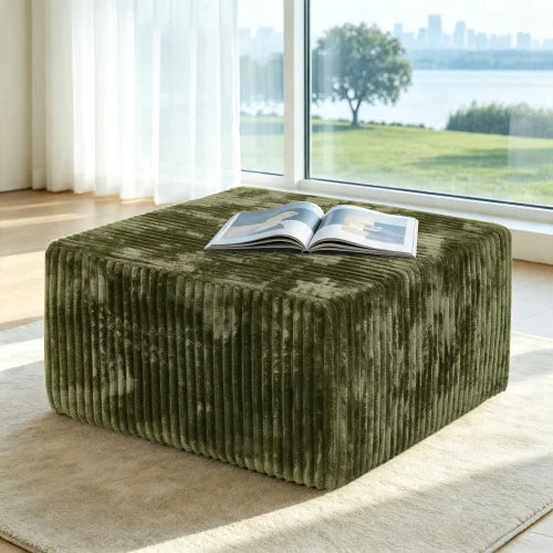 Modern Modular Ottoman Cube Corduroy Footstool Upholstered Seating