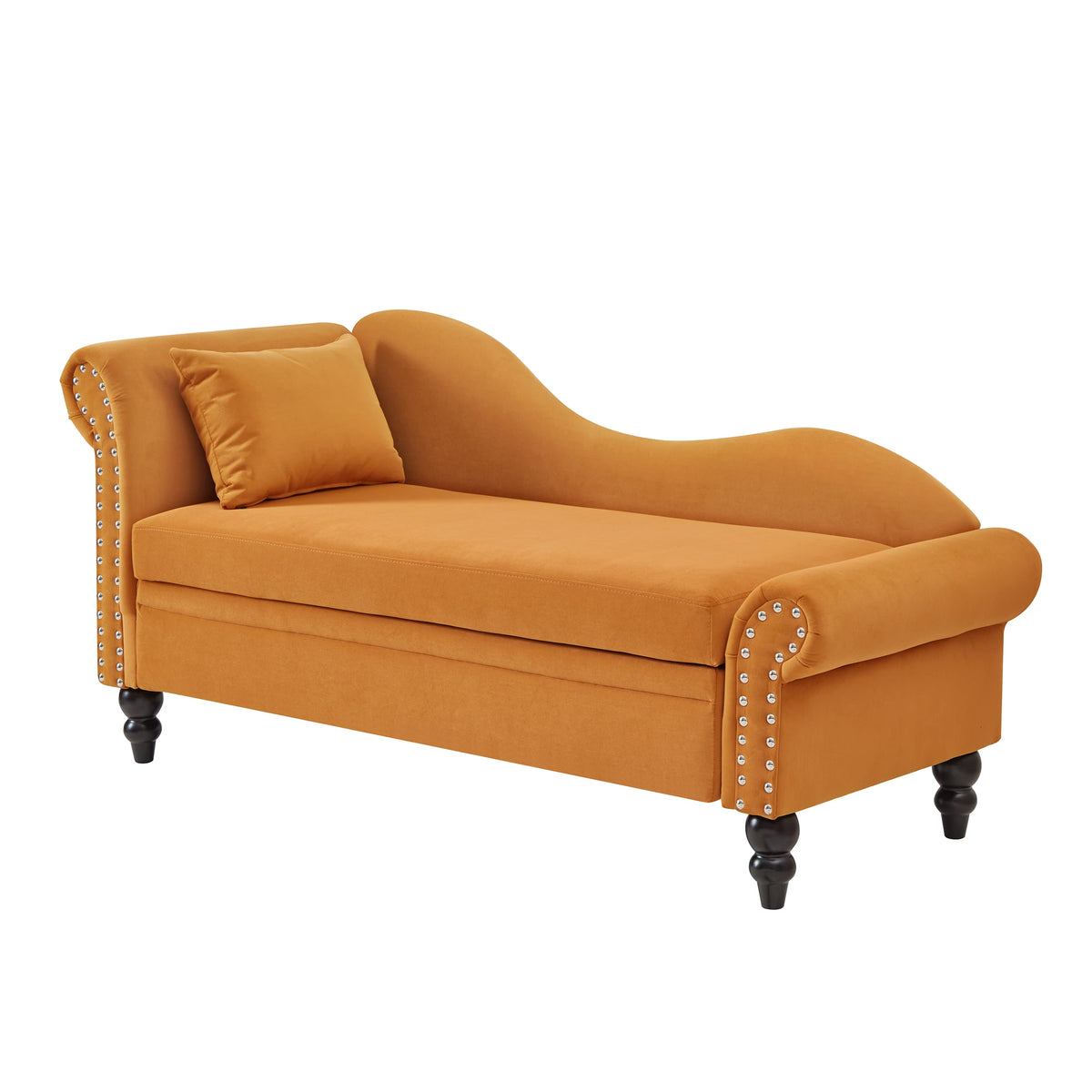 64.5-inch Modern Velvet Sofa With Storage Function Featuring a Left Armrest And Backrest Suitable For Living Room Bedroom and Office