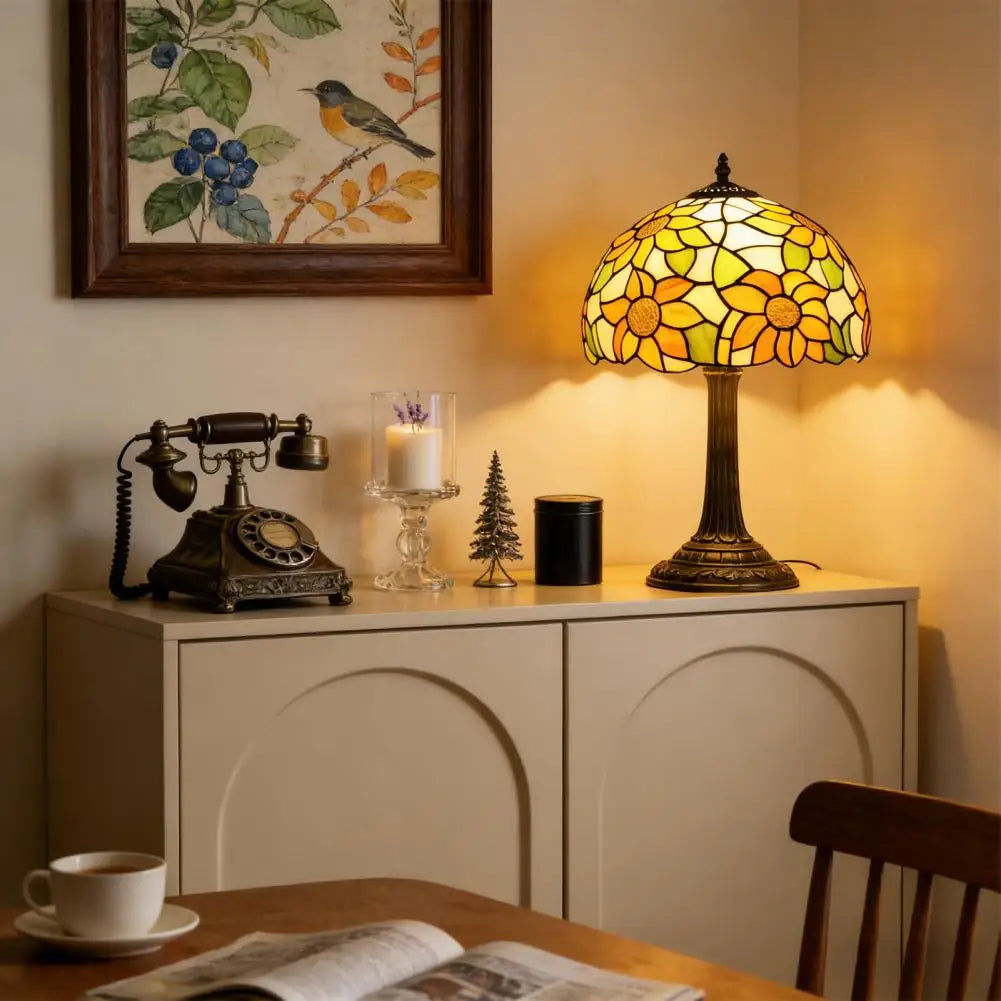 Stained Glass Sunflower Table Lamp 12
