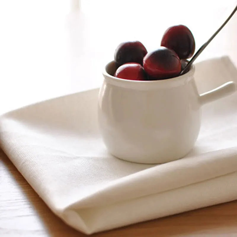 6/12Pcs 40×40cm White Cotton Linen Napkins, Thick Washable Reusable Placemats for Wedding Party Kitchen Dining Decor
