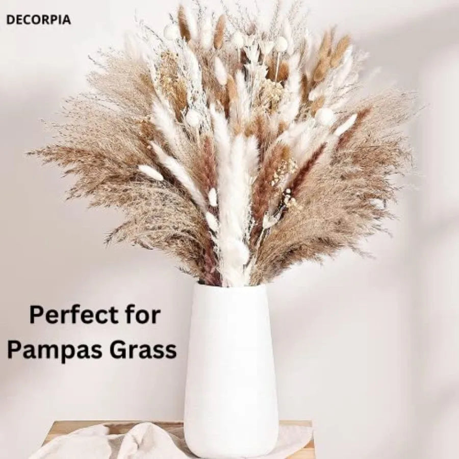 Premium Ceramic Vase for Pampas Grass - Flower Vase for Home Decor, Minimalism Style for Modern Table Shelf, Vases for Flowers