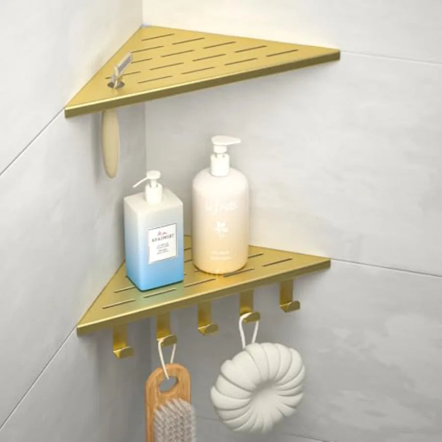 SHXI Corner Shower Shelf Waterproof Aluminum Bathroom Organizer