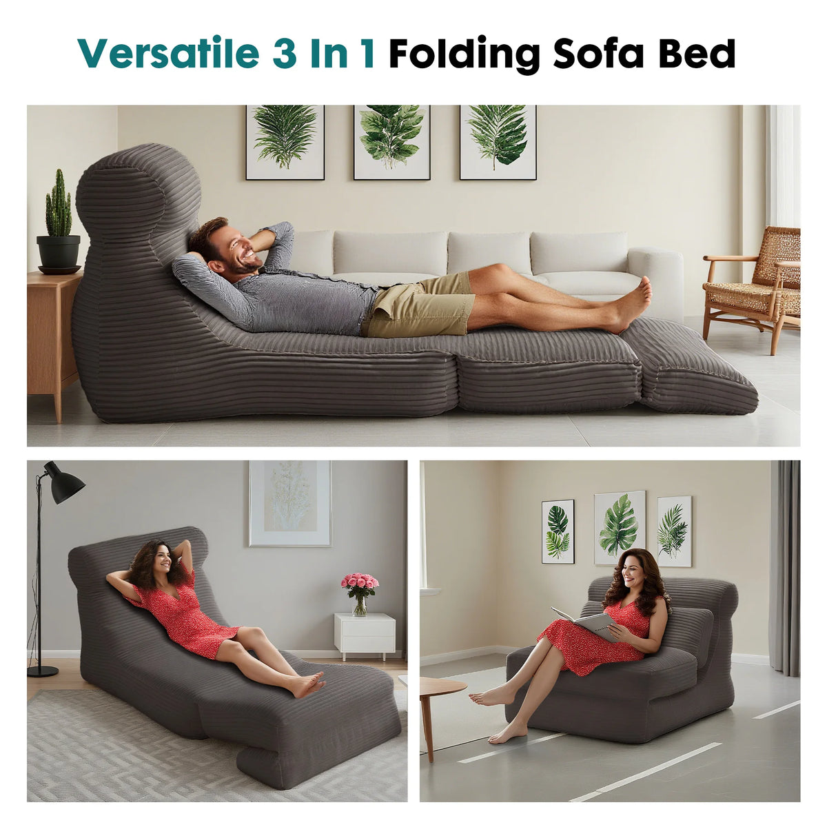 JHK Ergonomic Folding Sofa Bed Convertible Sleeper Chair
