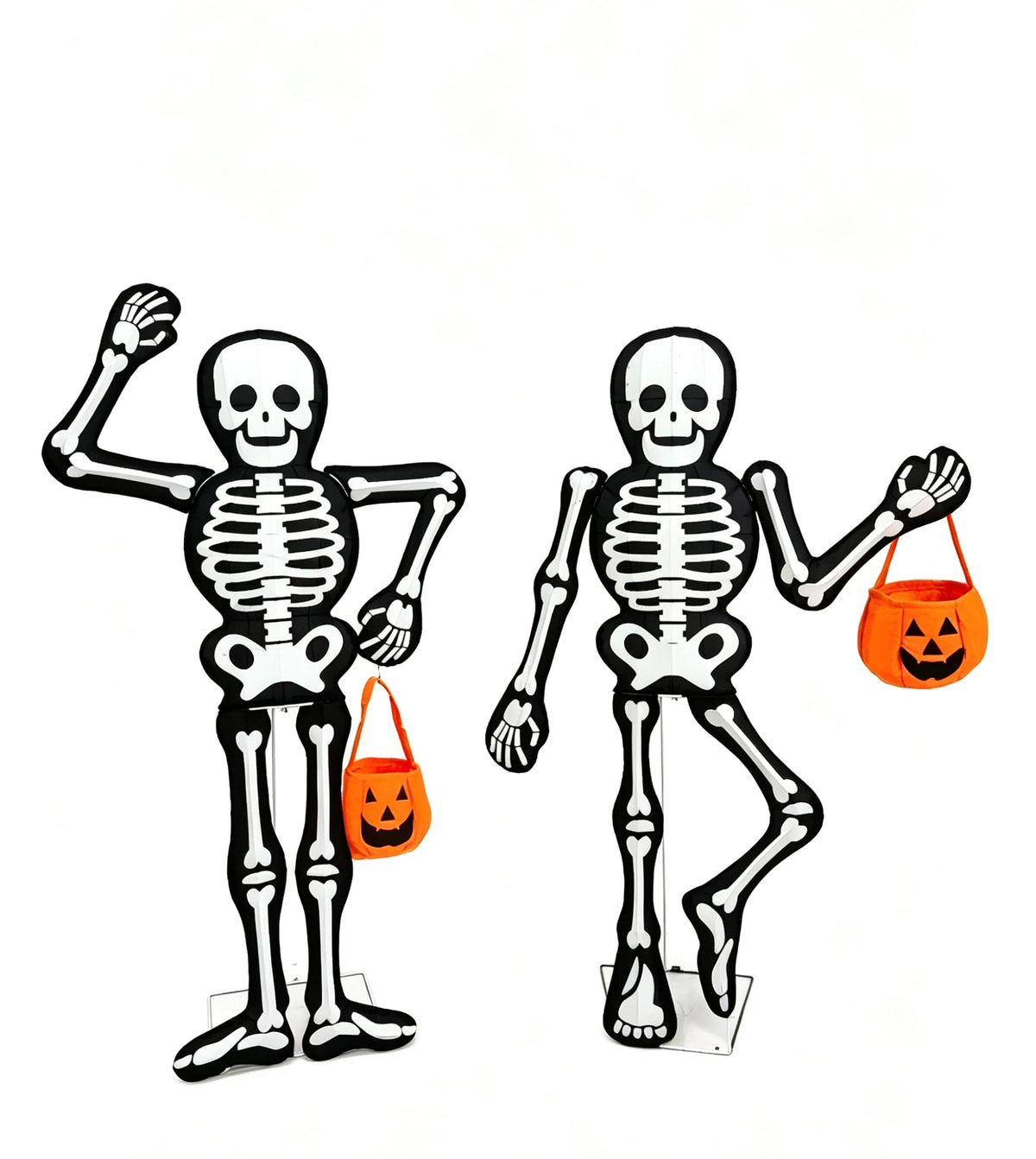 45" H 2-Piece Skeleton Lights Set 2.5D Outdoor Halloween Decorations