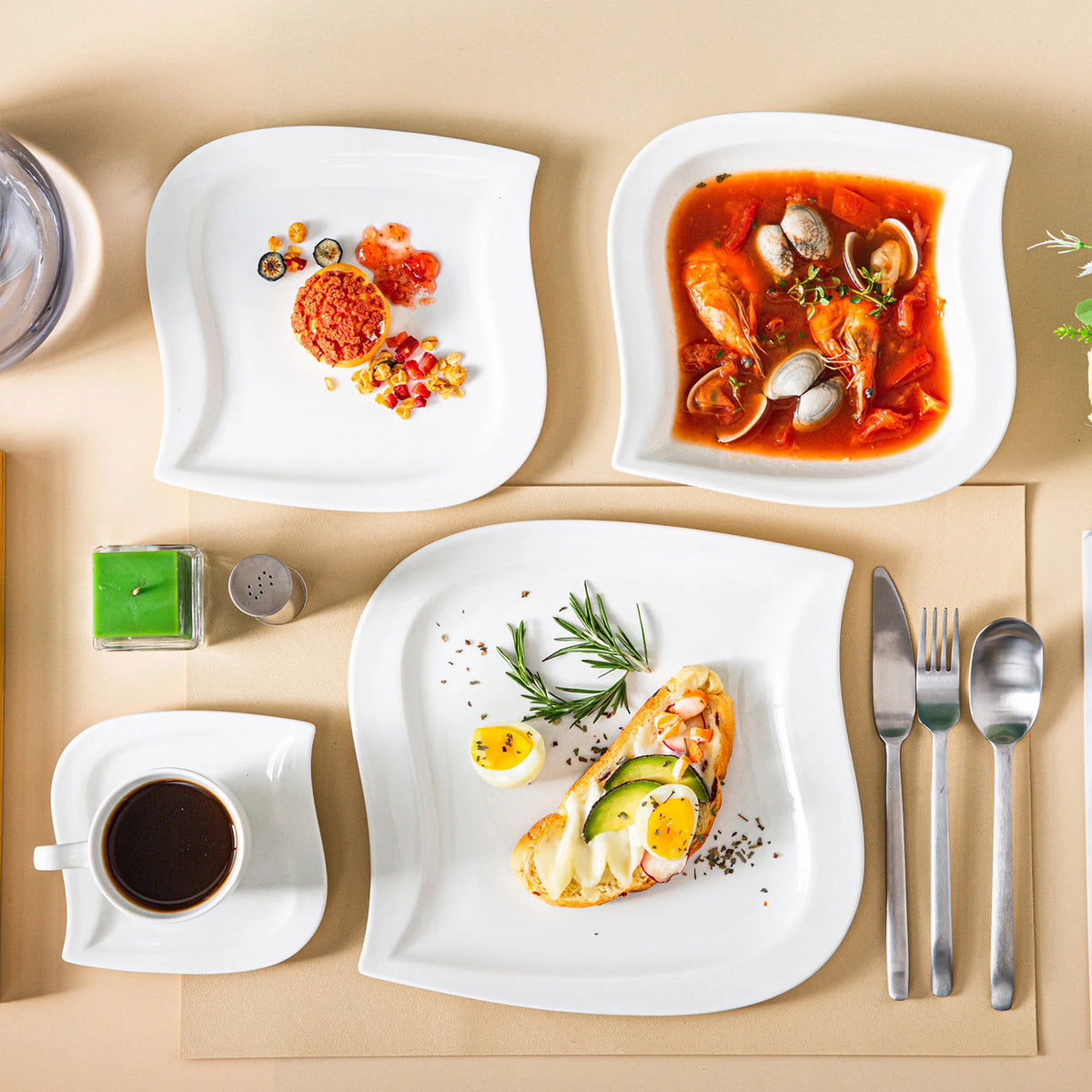 Malacasa Elegant Porcelain Dinnerware Set For Home And Dining