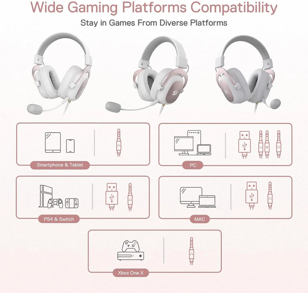 Redragon Zeus Wired Gaming Headset 7.1 Surround Sound 53mm Drivers