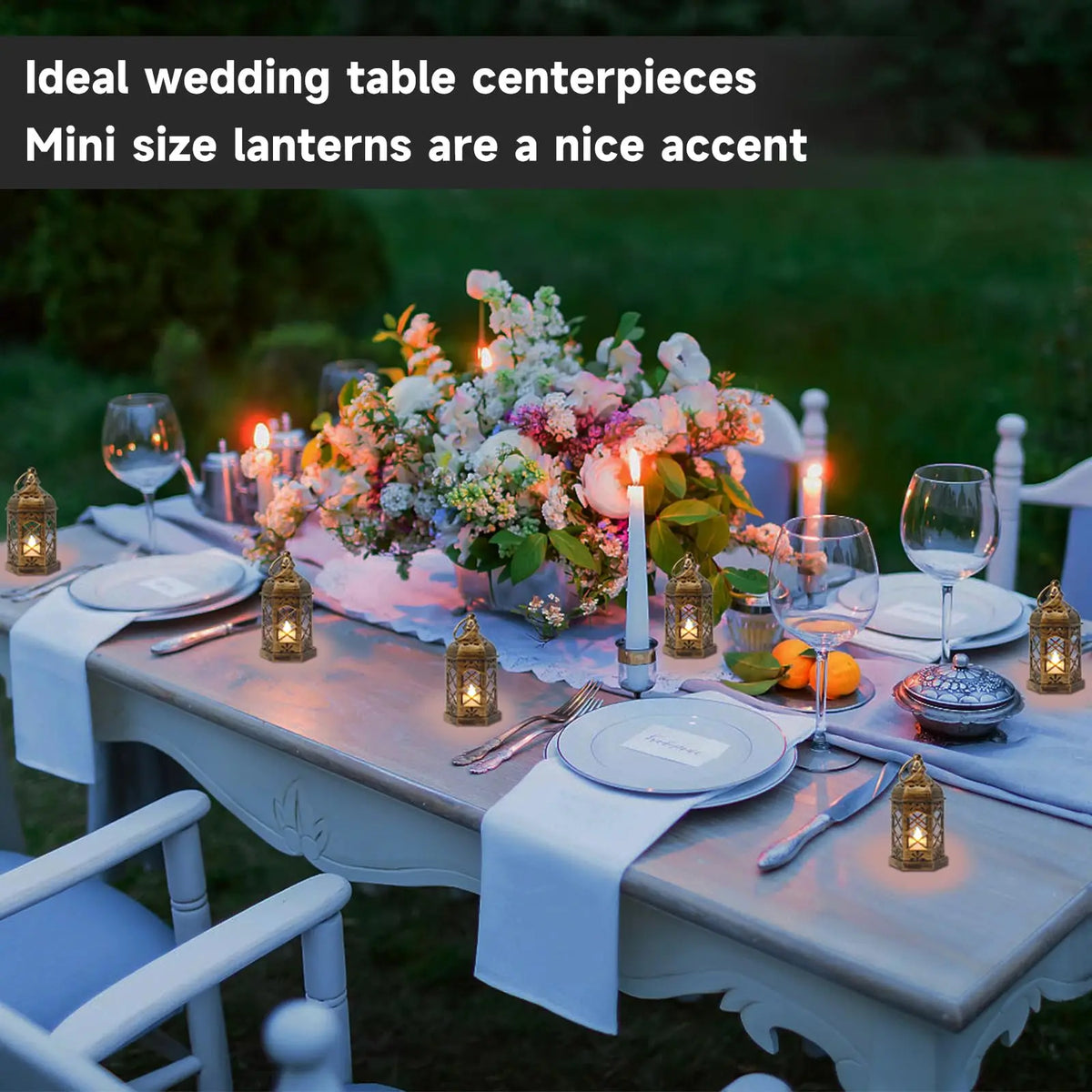 12pcs Set of LED Lantern Retro Atmosphere Decorative Lights, LED Small Candle Lanterns Christmas Table Center Decorations